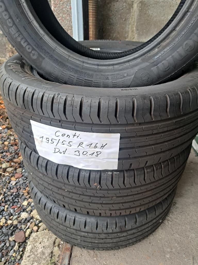 4 Continental 195/55 R16 87H zomerbanden, Auto-onderdelen, Banden en Velgen, Ophalen, Gebruikt, 16 inch, Band(en)