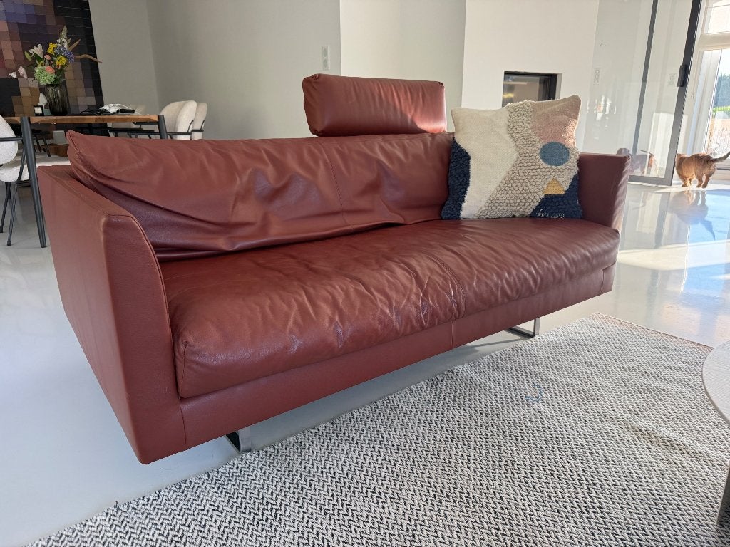 Zetel Montis Axel 2,5 zit cognac leder, Huis en Inrichting, Zetels | Zetels, Ophalen, Gebruikt, Leer, Rechte bank