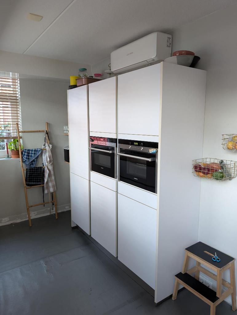 ✨RECHTE KEUKEN MET KASTENWAND✨, Wit, Enkelwandige keuken, Ophalen of Verzenden, Hout