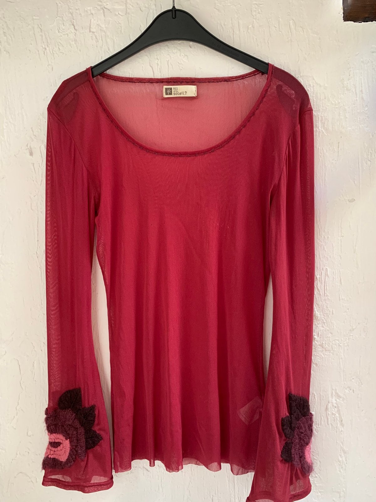 “Mais il est où le soleil”blouse L=40, Kleding | Dames, Topjes, Ophalen of Verzenden, Zo goed als nieuw, Maat 38/40 (M)