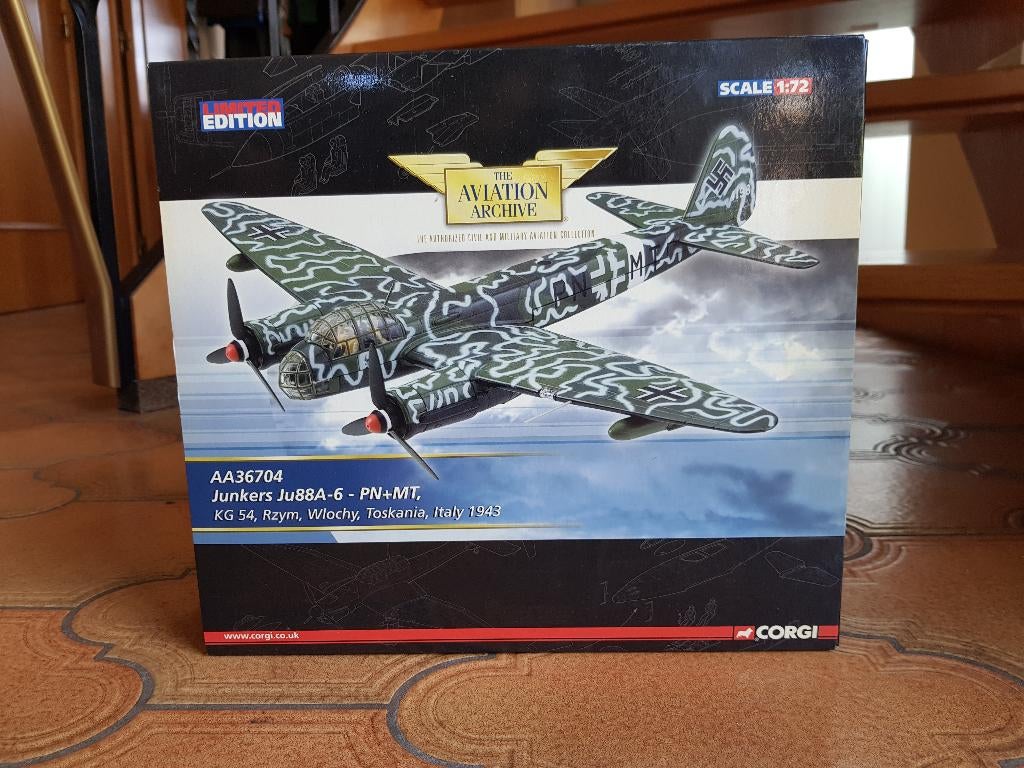 Corgi Aviation AA36704 Junkers JU88A-6 1943 1/72, Ophalen of Verzenden, Luchtmacht, Miniatuur of Beeldje