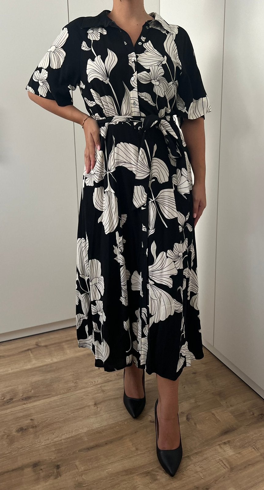 Robe ne blanc et noir, Kleding | Dames, Jurken, Ophalen, Zo goed als nieuw