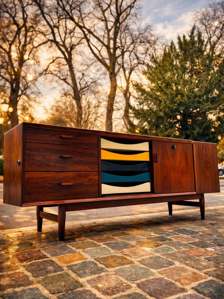 Dressoir in palissanderhout, ontworpen door Arne Vodder, Antiek en Kunst, Ophalen