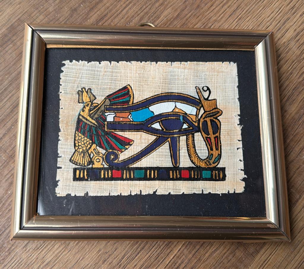 Parchemin oeil d Horus cadre bois certificat, Enlèvement, Comme neuf