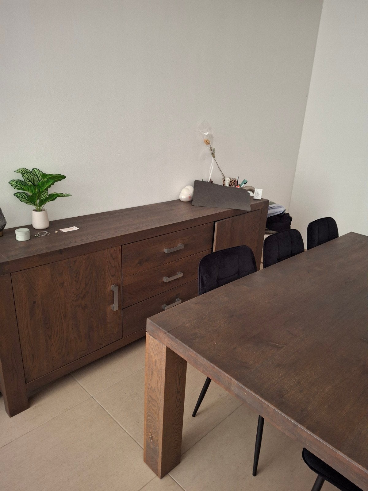 Eiken eettafel+ salon tafel + kast, Huis en Inrichting, Ophalen