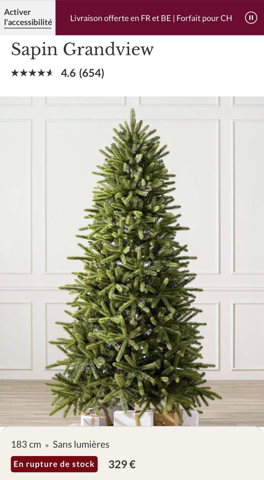 Sapin Grandview Balsam Hill, Diversen, Kerst, Ophalen, Zo goed als nieuw