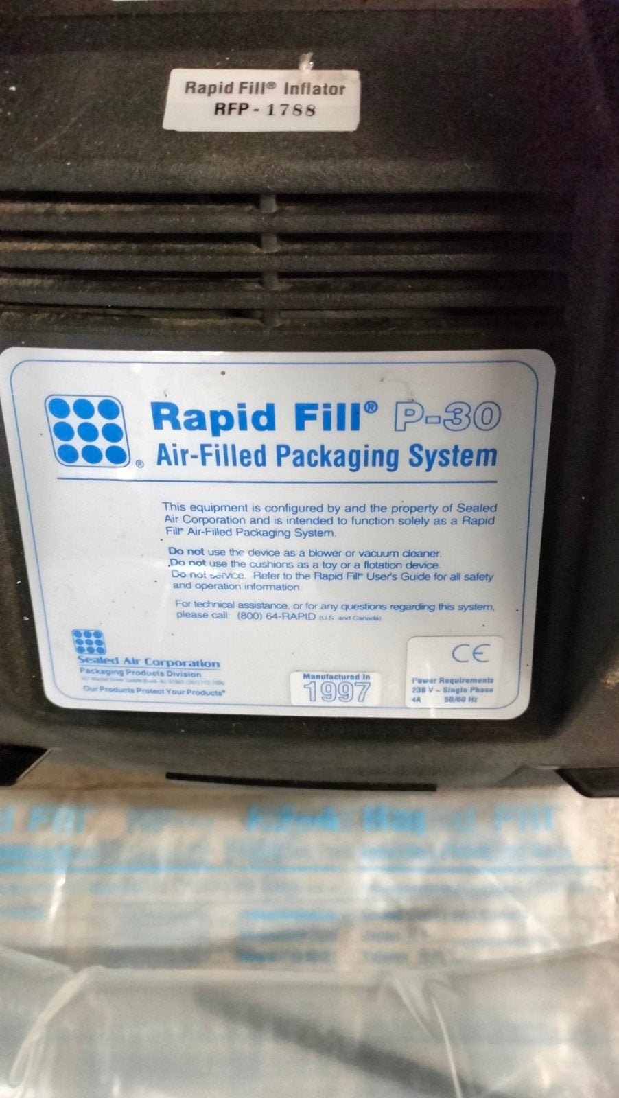Rapid Air verpakking machine, Ophalen, Zo goed als nieuw