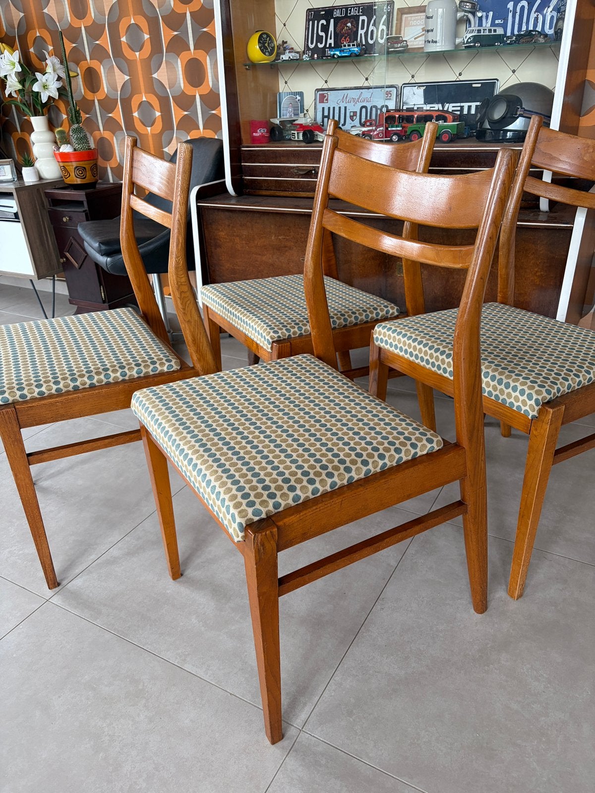 1960’s Scandinavische stoelen, Ophalen, Zo goed als nieuw, Blauw