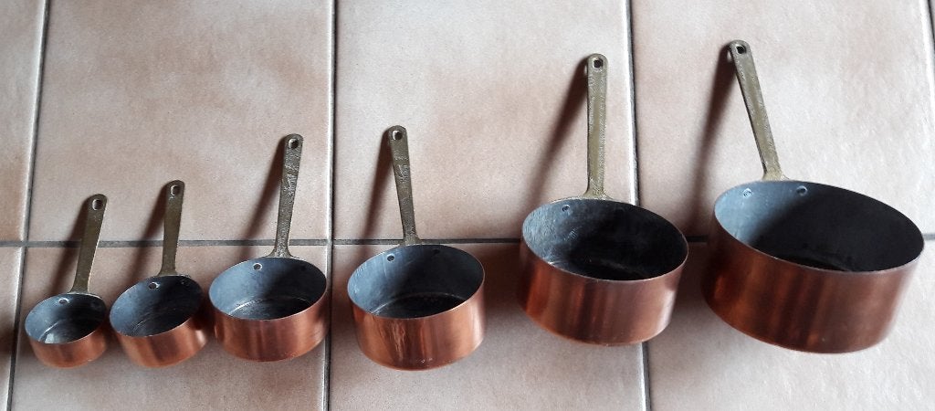 Lot de 6 poêlons en cuivre Vintage dans leur jus, Enlèvement ou Envoi, Utilisé