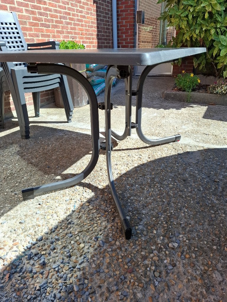 Tuintafel met 4 stoelen, Enlèvement, Utilisé, Rectangulaire, Métal