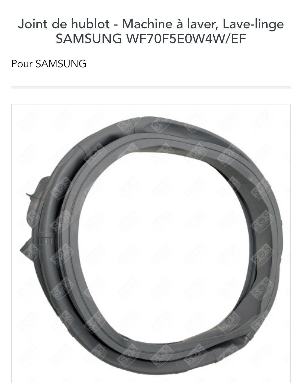 Joint hublot pour machine à laver Samsung eco bubble 7kg, Electroménager, Enlèvement, Neuf