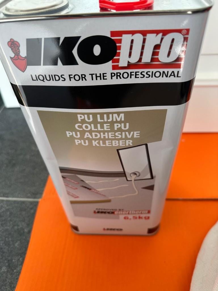 PU-lijm IKO 6,5kg, Doe-het-zelf en Bouw, Isolatie en Afdichting, Nieuw, Hardschuim (Pir), 15 m² of meer, Ophalen