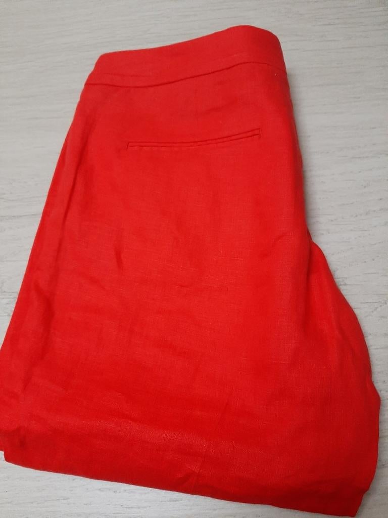 Nouveau pantalon en lin rouge taille 36, Enlèvement, Taille 36 (S)