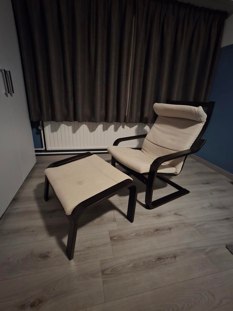 Zetel met voetenbank, Huis en Inrichting, Ophalen, Gebruikt, Bruin, Ikea