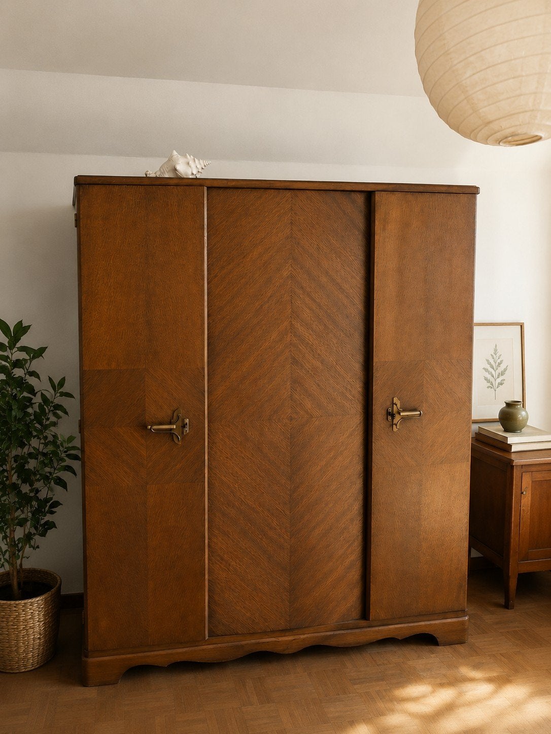 Garde -  robes , penderie vintage en bois foncé, Maison & Meubles, Enlèvement