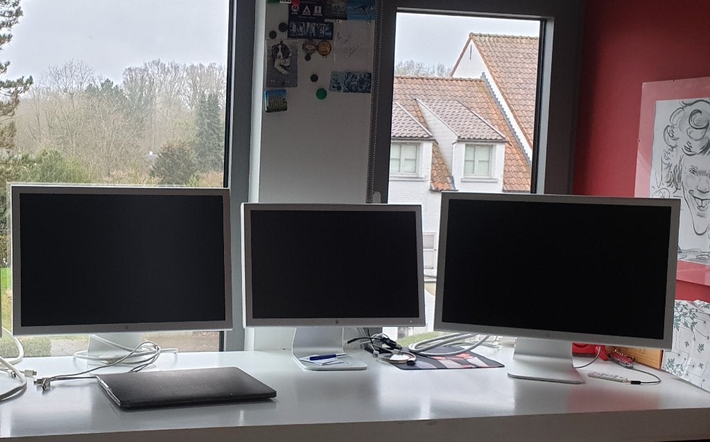 Apple Cinema Display 2 x 23 Inch 1x 20 Inch, Computers en Software, Ophalen, Gebruikt, DVI