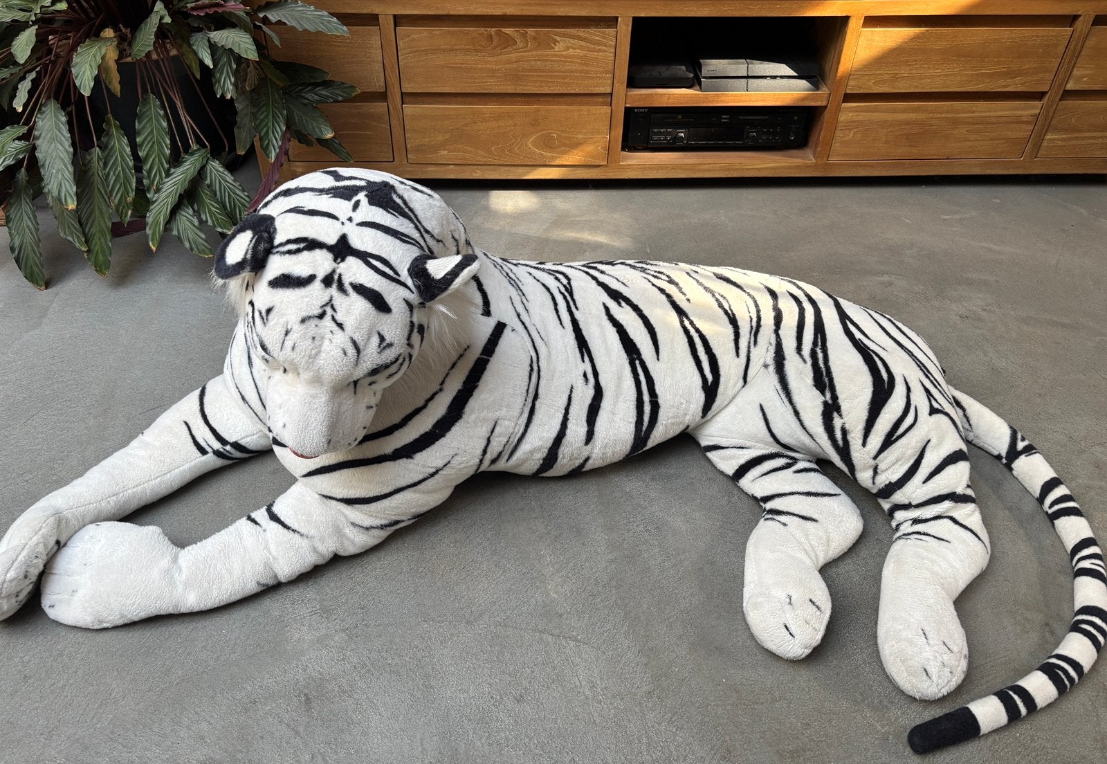 Peluche tigre blanc XXL , marque Melissa&Doug, Ophalen, Overige merken, Zo goed als nieuw, Meerkleurig