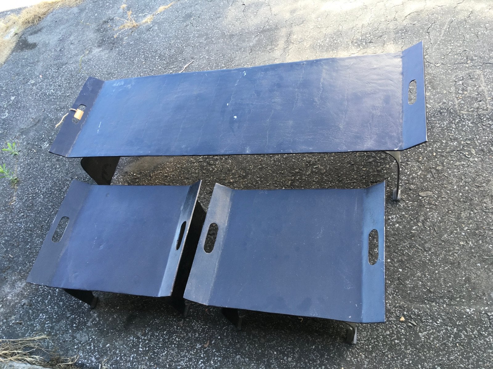 Nieuwe stevige metalen salontafel met 2 bijzettafeltjes, Ophalen, Nieuw, Zwart, Metaal