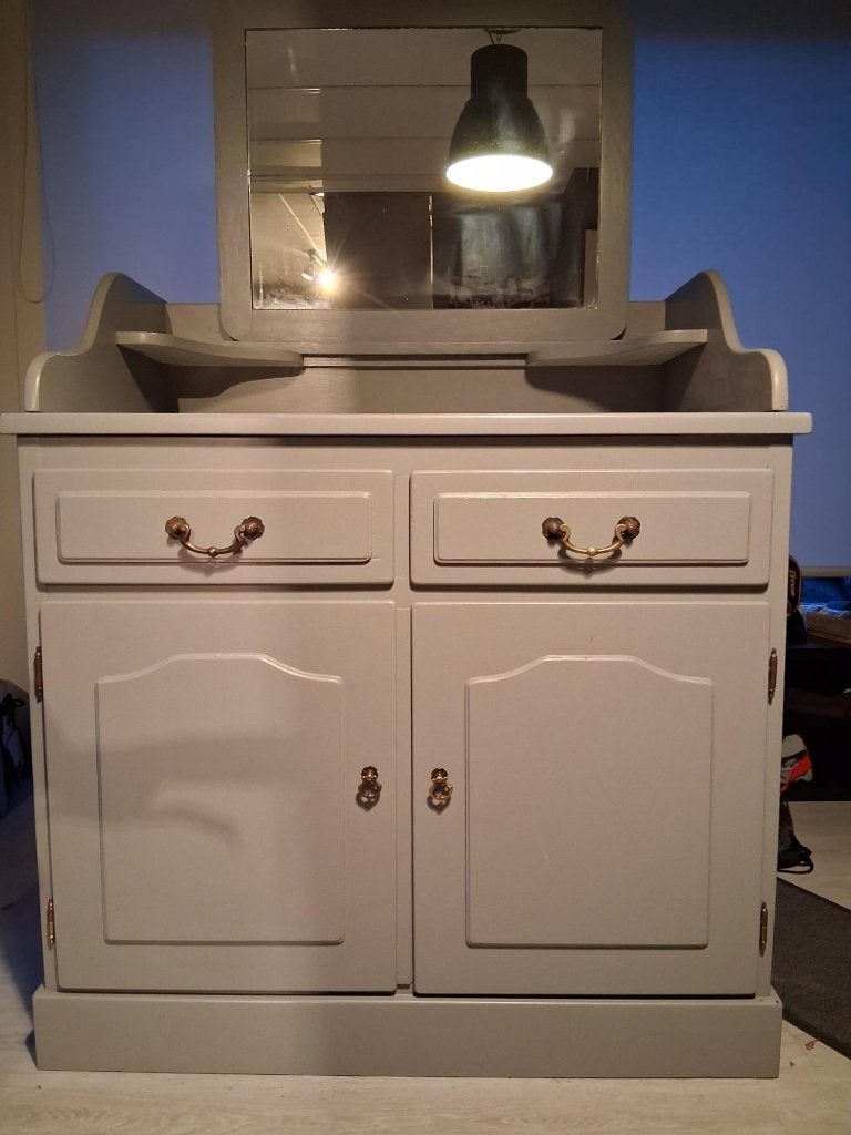 Eiken commode/kaptafel met spiegel, Enlèvement