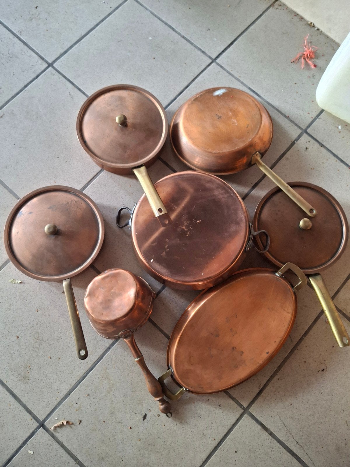 lots de casseroles plats poêles en cuivre, Ophalen of Verzenden, Koper