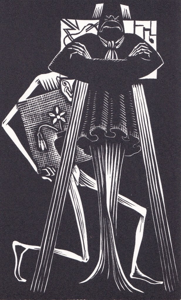Victor Delhez De Bladen voor de grafiek 1973 10 lino's, Enlèvement ou Envoi