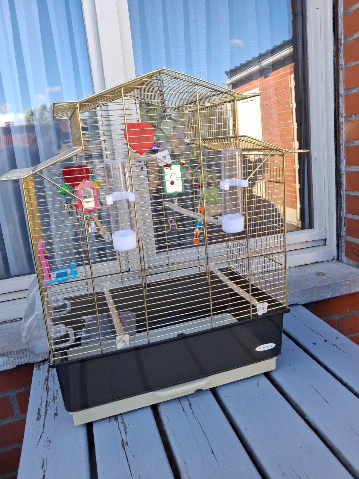 vogelkooi goudkleurig zonder verf aan 50 euro, Dieren en Toebehoren, Ophalen, Vogelkooi