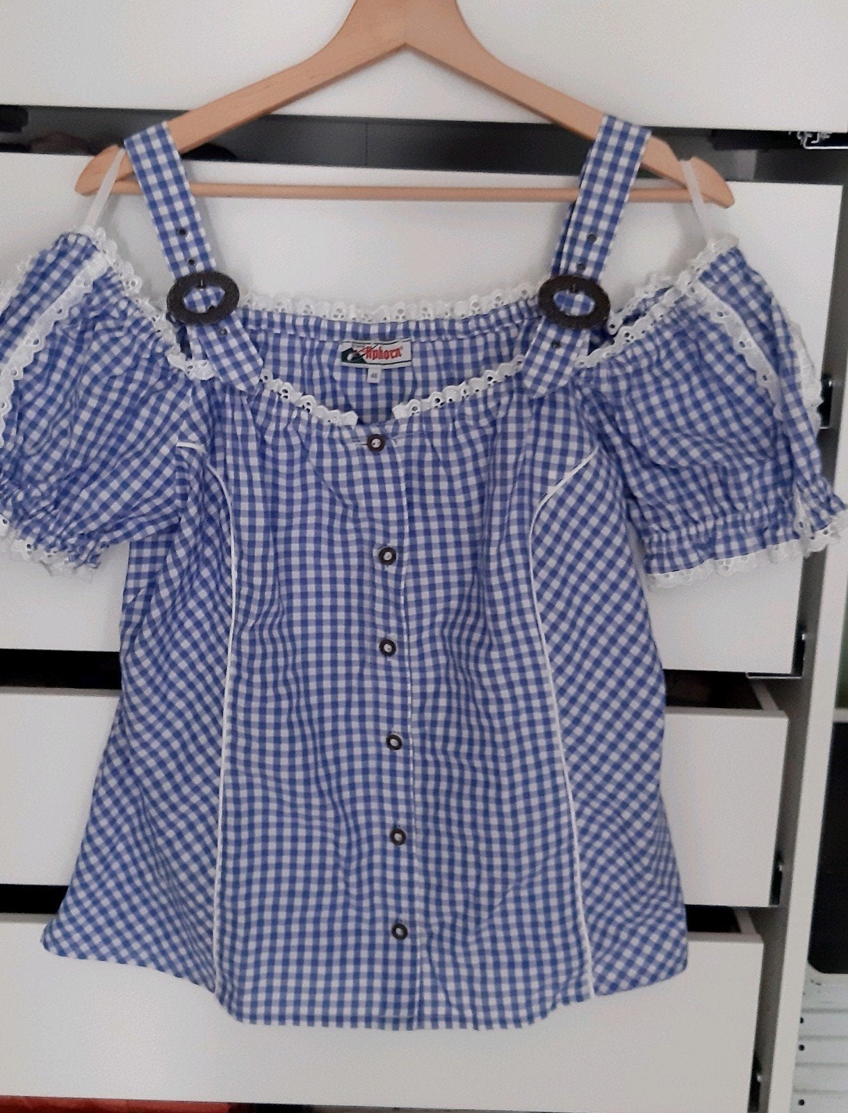 Dames bloes "Beierse" stijl maat 46, Kleding | Dames, Ophalen, Blauw, Maat 46/48 (XL) of groter, Zo goed als nieuw
