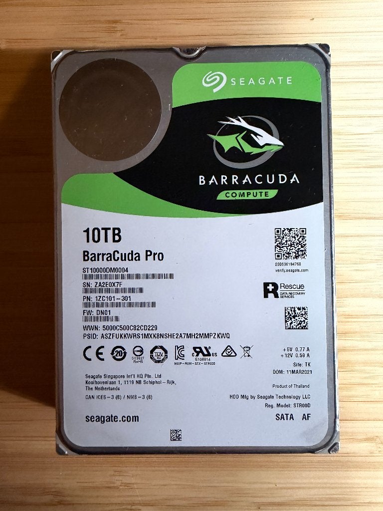 10TB Seagate Barracuda Compute HDD, Ophalen, Intern, Gebruikt, Seagate