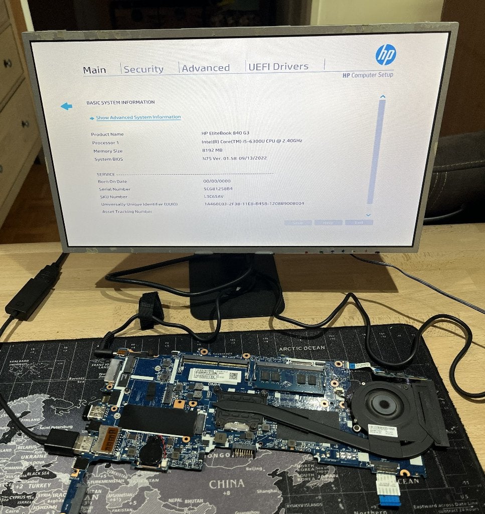Carte mère Laptop HP EliteBook 840G3, Enlèvement, Comme neuf, Intel, DDR4