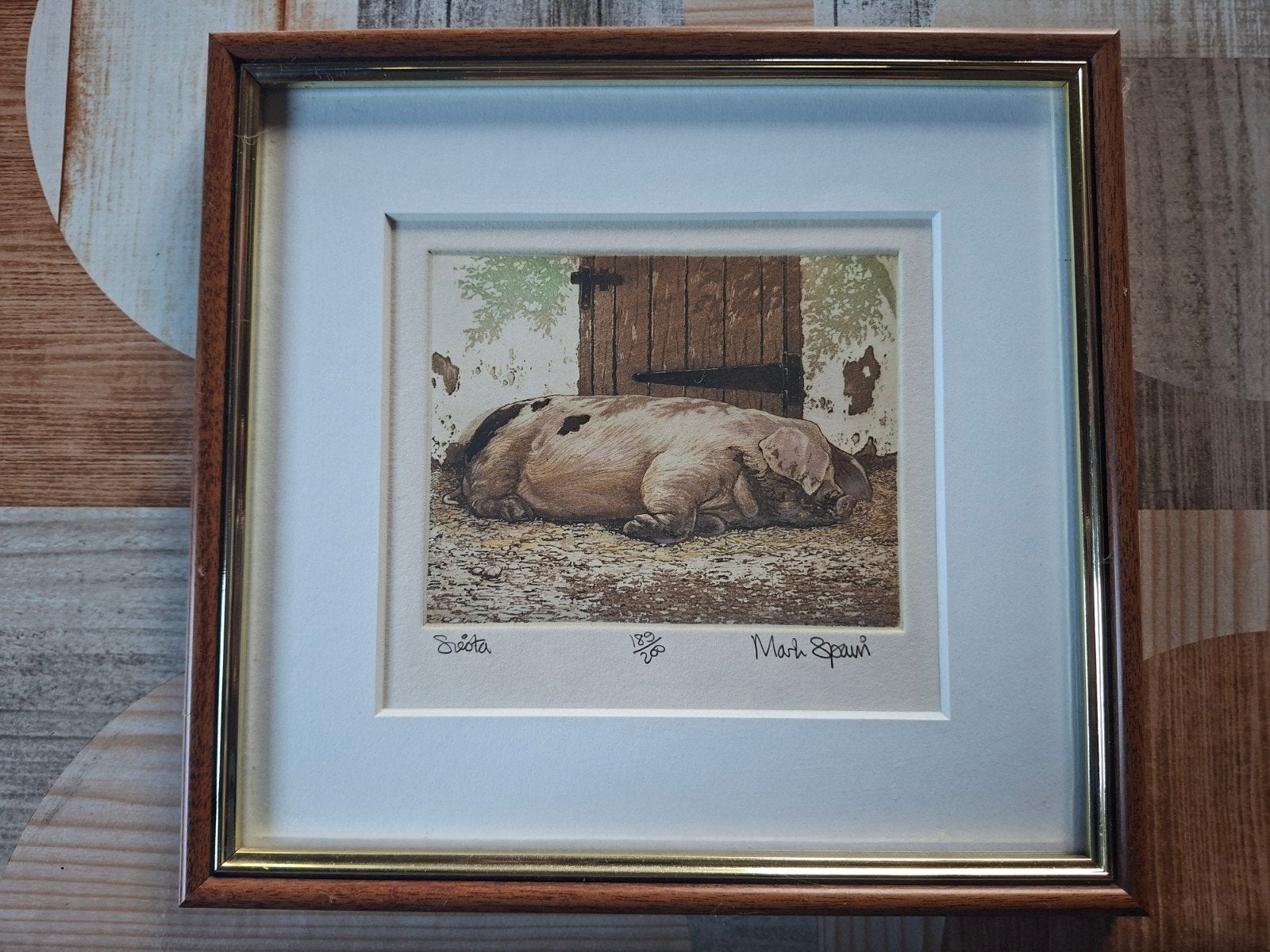 Ets varken gelimiteerde editie Mark Spain, Antiek en Kunst, Kunst | Litho's en Zeefdrukken, Ophalen