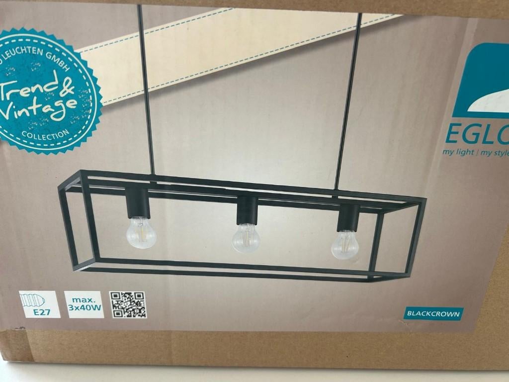 PRACHTIGE HANGLAMP BLACKCROWN, Moins de 50 cm, Verre, Enlèvement, Neuf