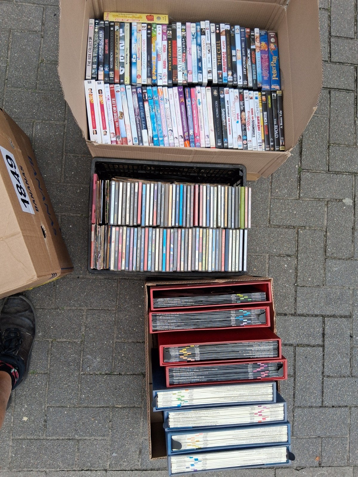 Ca 120 dvd´s, 130 cd´s, 80 lp´s & 20 45t-singles, weg=weg, Diversen, Rommelmarktspullen, Ophalen, Gebruikt