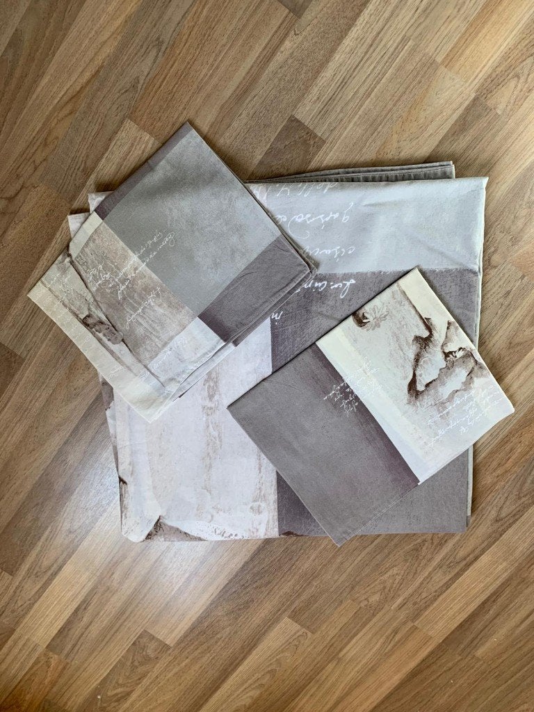 Housse de couette pour 2 personnes à peine utilisée, Maison & Meubles, Enlèvement ou Envoi, Utilisable des deux côtés, Beige, Housse de couette