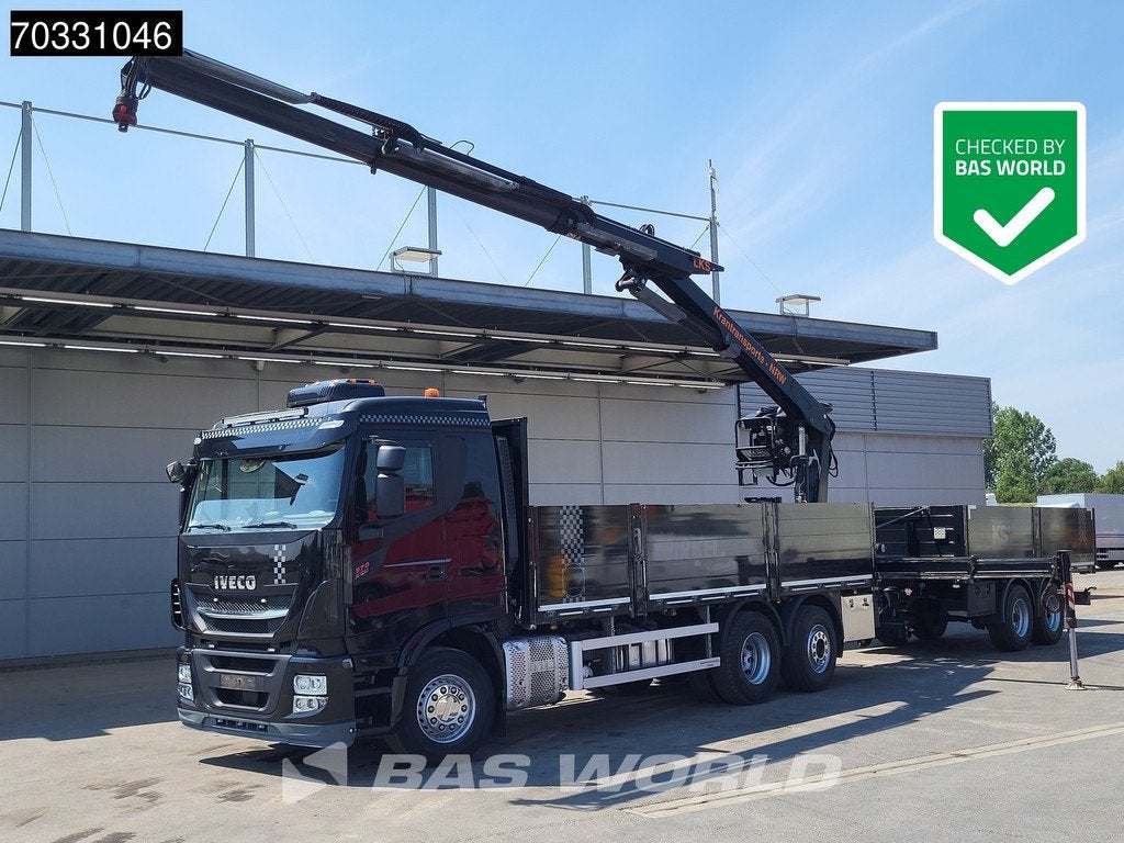 Iveco X-Way X-Way 570 6X2 Full Combi Fassi Crane Euro 6, Auto's, Vrachtwagens, Automaat, Stof, Euro 6, Iveco