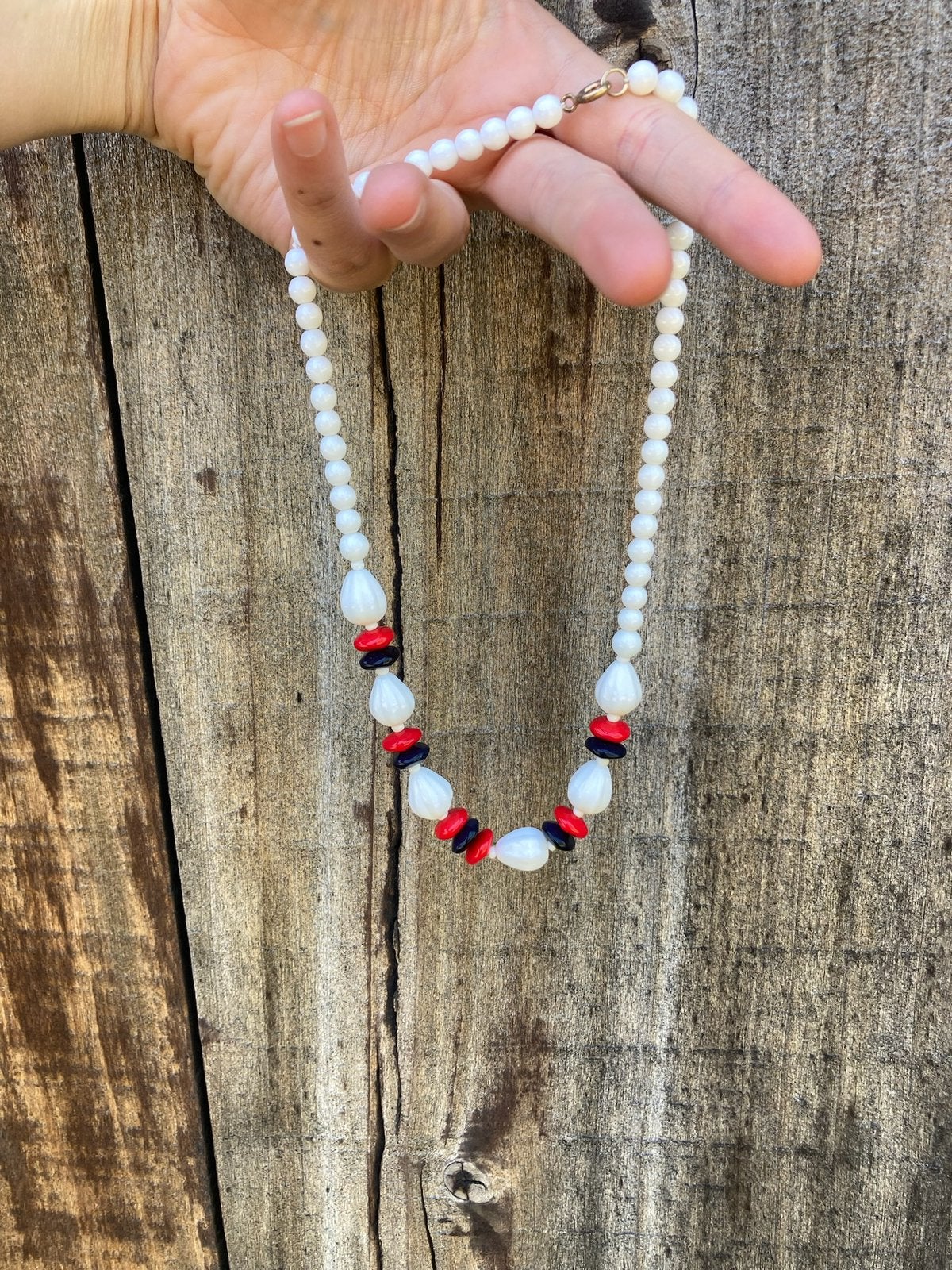 Vintage nieuwe korte witte Halsketting, Handtassen en Accessoires, Kettingen, Ophalen, Nieuw, Wit