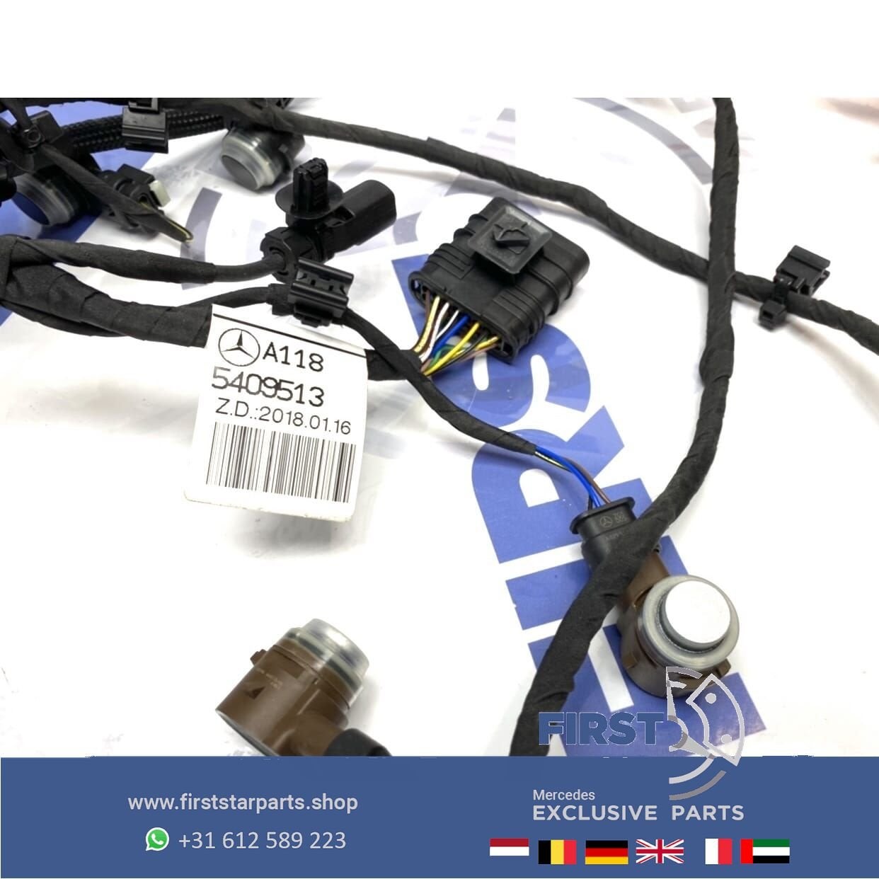 W118 CLA AMG PDC kabel + 6x sensoren set Mercedes voorbumper, Utilisé, -, -, Enlèvement ou Envoi