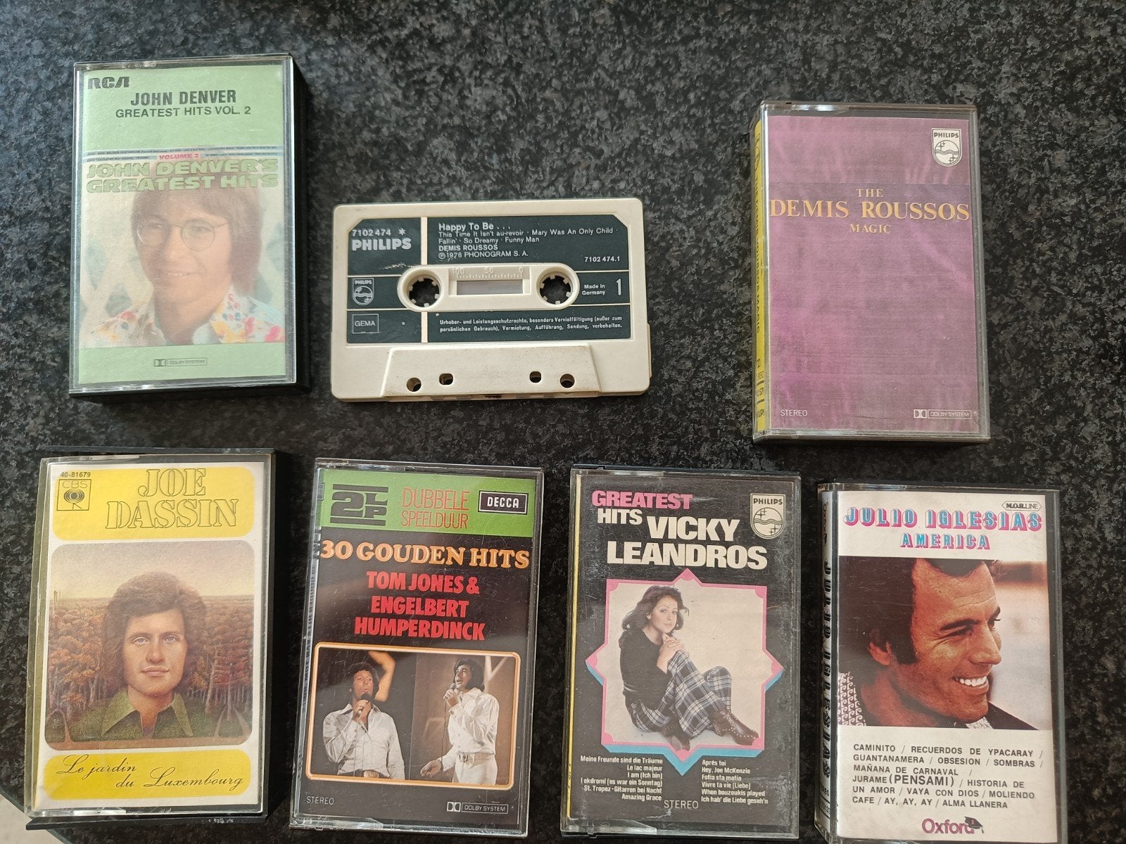 albums van Julio Iglesias, Demis Roussos, John Denver,..., Cd's en Dvd's, Cassettebandjes, Ophalen of Verzenden
