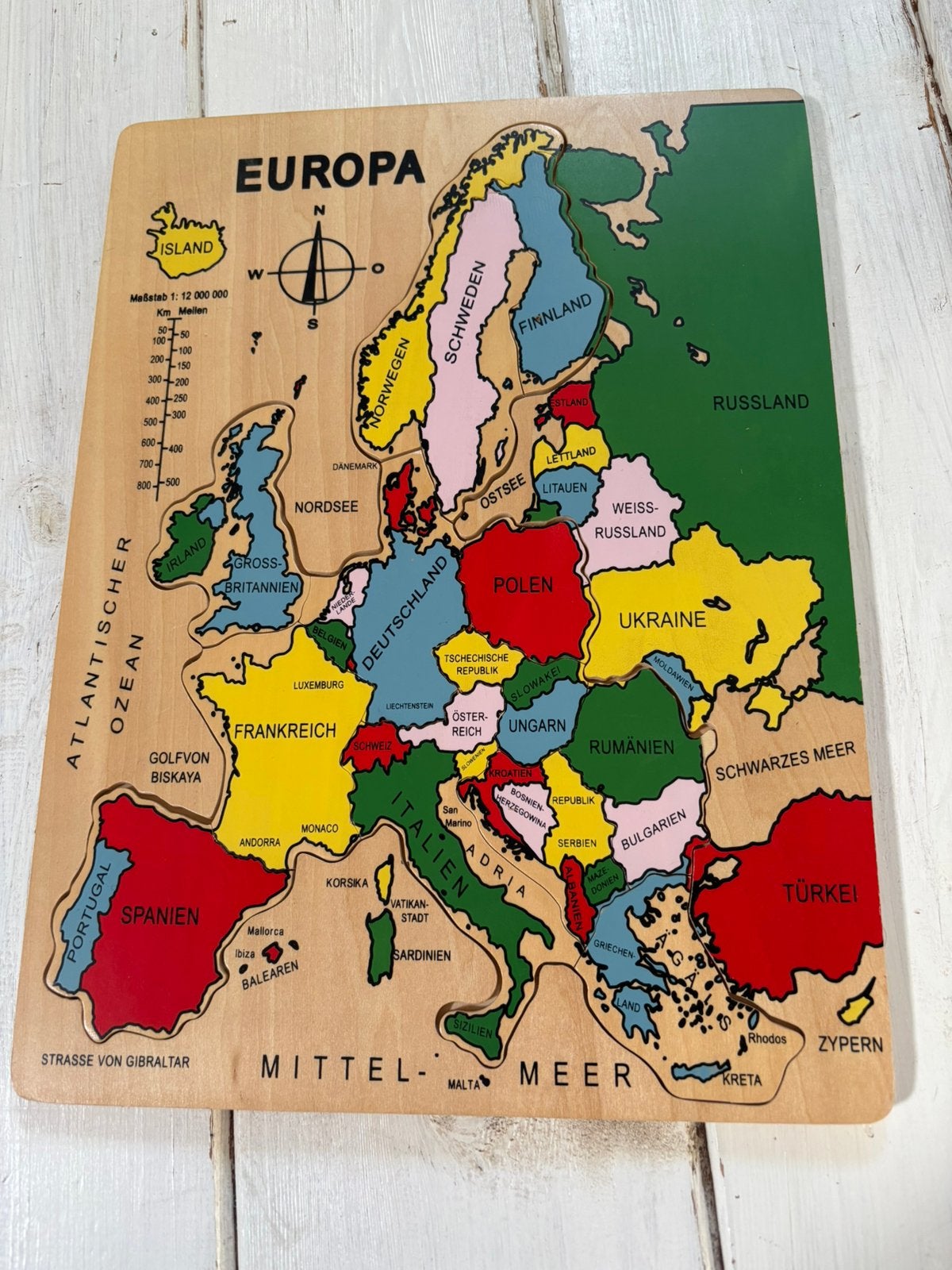 Puzzle en bois Europe en parfait état, Enlèvement, Comme neuf