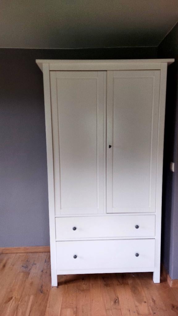 Ikea penderie 2 tiroirs blanc cassé 197x100x58, Ikea moderne, Avec espace de penderie, 100 à 150 cm, Utilisé