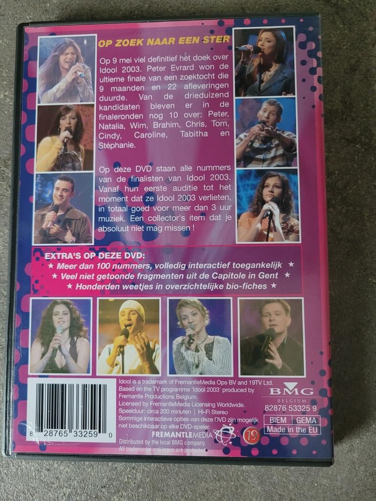 Dvd Idool 2003 met debuut van Natalia, Alle leeftijden, Ophalen of Verzenden, Zo goed als nieuw, Muziek