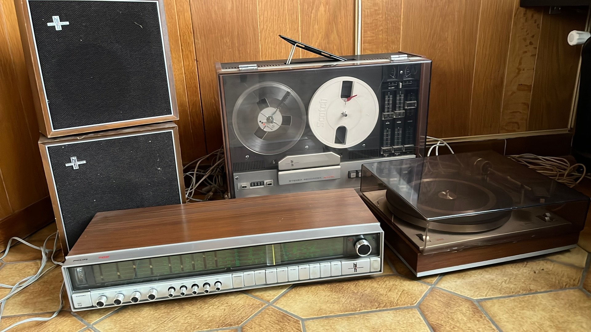 Vintage Philips set radio 702, Enlèvement, Utilisé, Philips