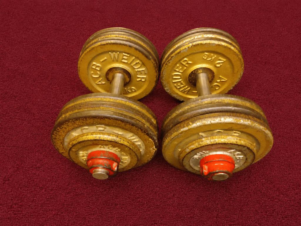 Paire d’haltères 16 kg WEIDER vintage, Sport en Fitness, Fitnessmaterialen, Ophalen, Gebruikt, Dumbbell