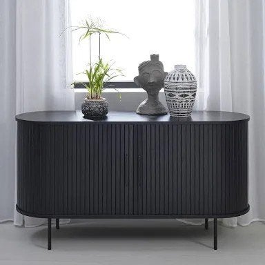 Dressoir buffetkast commode fineer eik zwart, Huis en Inrichting, Kasten | Dressoirs, Ophalen