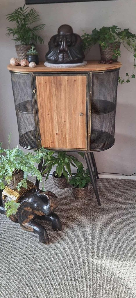 Nieuwe stoere kast van metaal & hout in een vintage look., Met deur(en), Landelijk-vintage-industrieel-design-stoer wonen of werken.