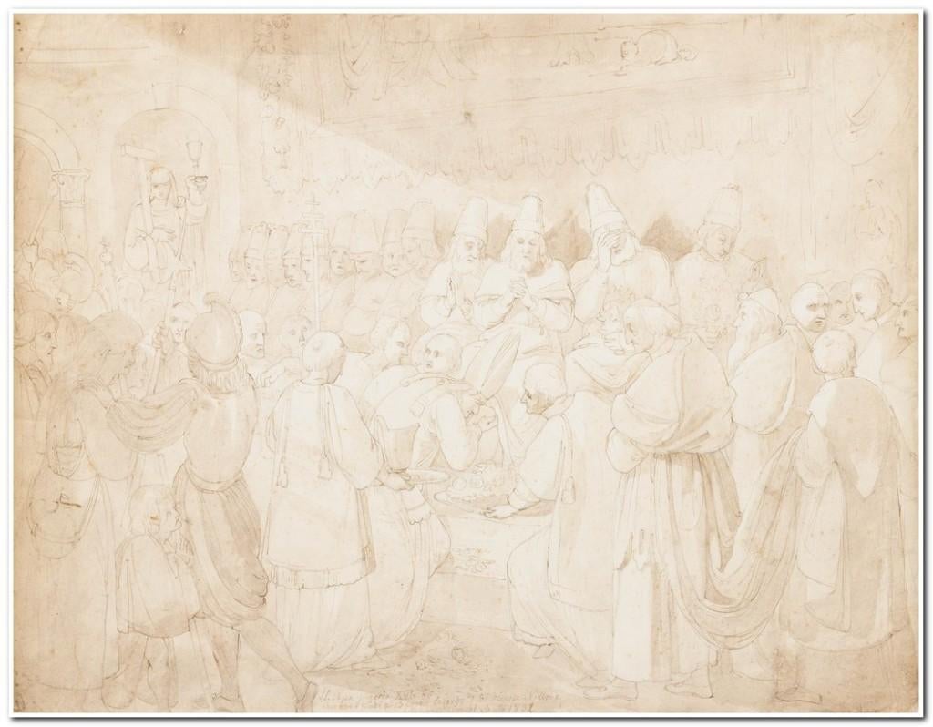 19de‑eeuwse tekening in pen en bruine inkt, ANONIEM, Ophalen