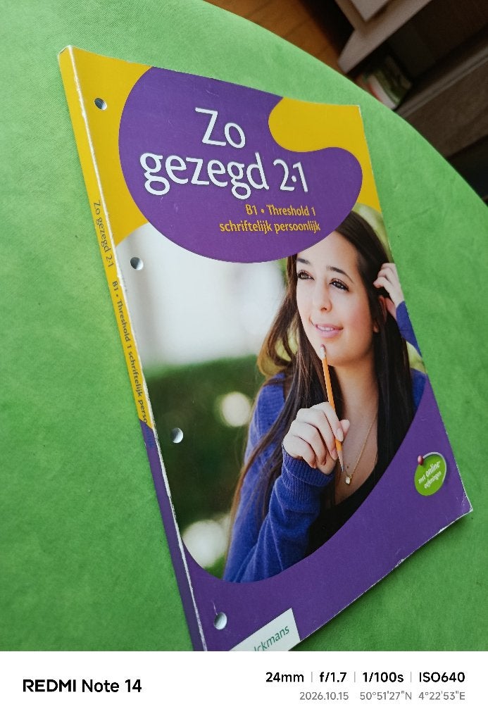 Zo gezegd 2.1 - B1 Threshold 1 schriftelijk persoonlijk, Livres, Enlèvement ou Envoi, Comme neuf, Néerlandais, Christine Boeken; Els Le Page; Els Mertens