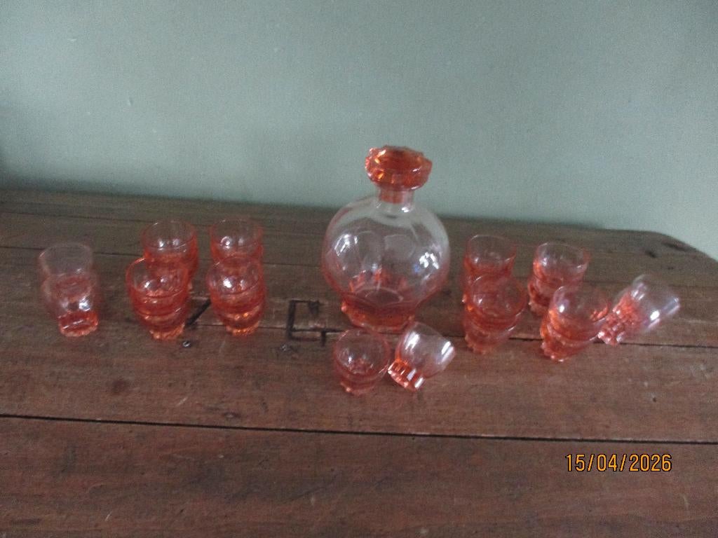 verres et carafe vintage, Enlèvement ou Envoi
