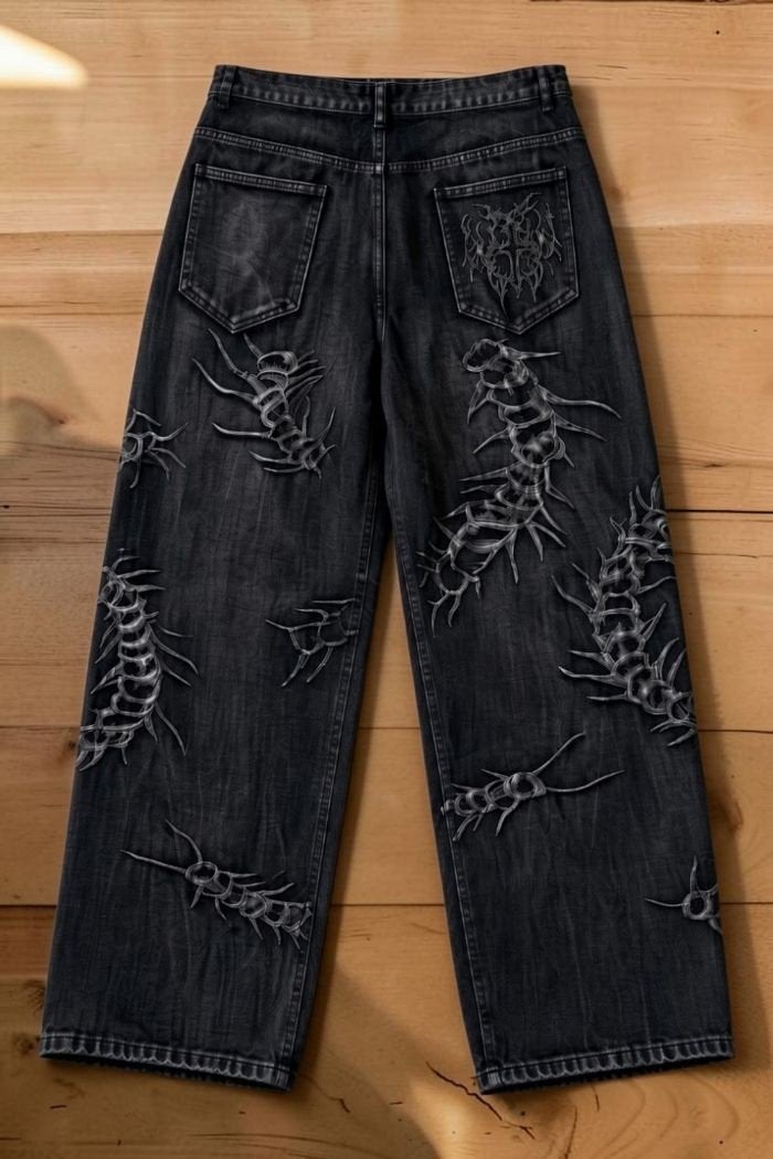 Jeans Baggy Large Vintage Style Streetwear y2k Taille L Brod, Kleding | Heren, Zwart, W32 (confectie 46) of kleiner, Ophalen of Verzenden
