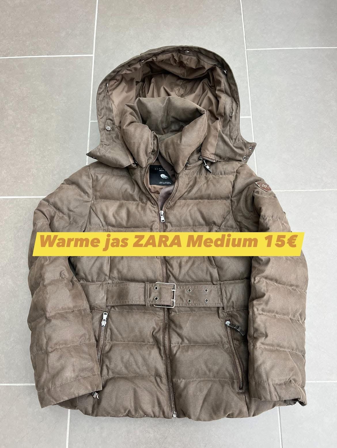 Zara winterjas dames Medium, Kleding | Dames, Ophalen of Verzenden, Gedragen, Maat 38/40 (M), Bruin