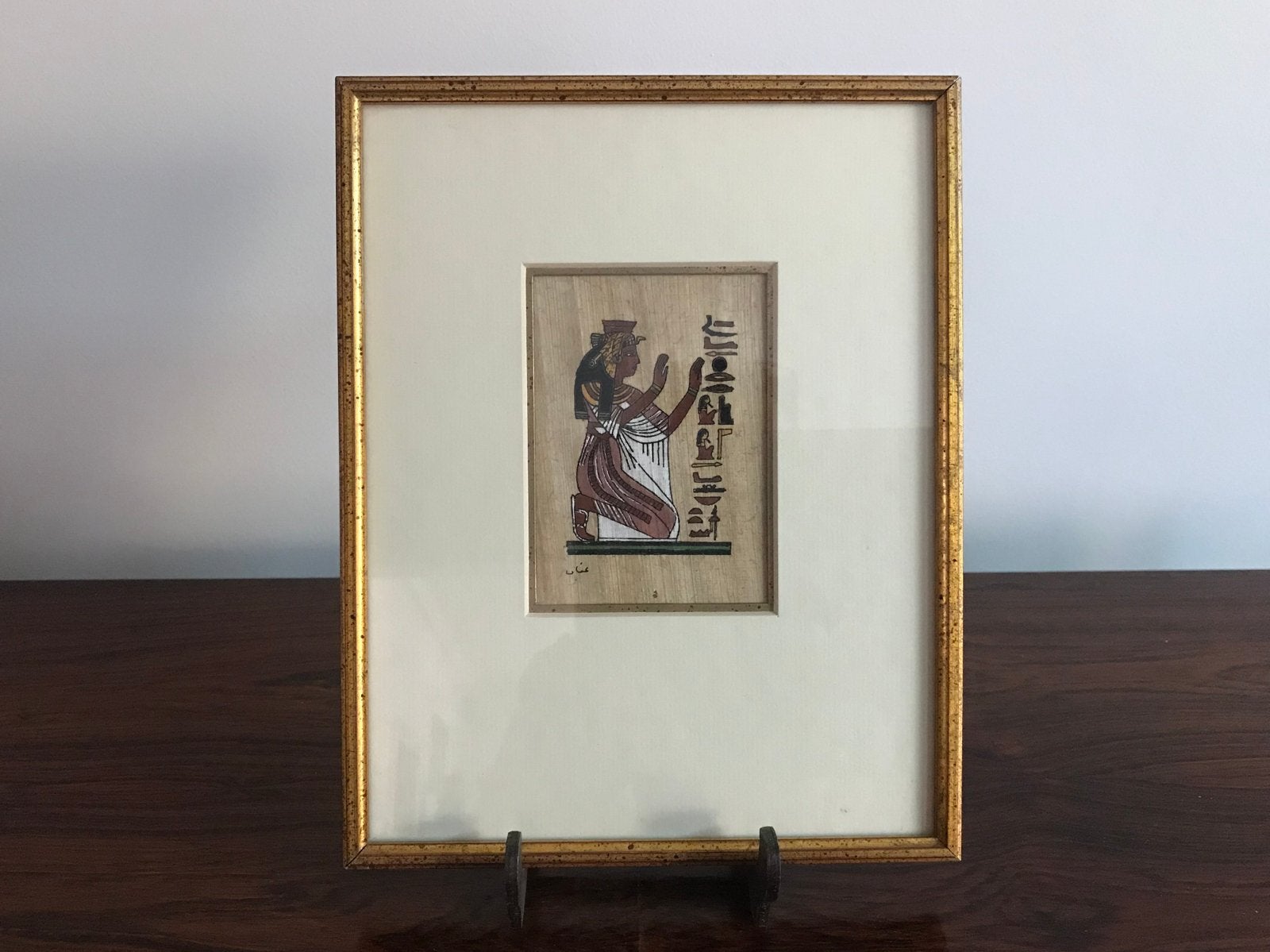Lijst kader goudkleurig Koningin Nefertari achter glasplaat, Ophalen of Verzenden, Ingelijst